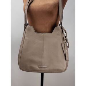 Lucky Brand Purse Soft Taupe Grey Pebble Leather Convertible Backpack